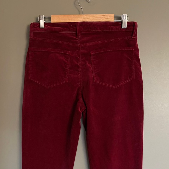 L'AGENCE Marty Velvet Flare Pants Sz 29 High Rise Burgundy Red Chic French Sexy - Picture 10 of 16